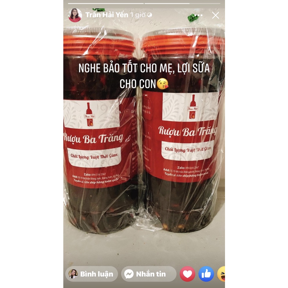 Hũ Ba trăng nếp cẩm 5 trứng gà loại đặc biệt ( hạt sen, đương quy, kỳ tử)
