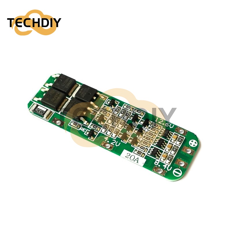 Bảng Mạch Sạc Pin Li-ion 18650 3S 20A PCB BMS 12.6V Cell 64x20x3.4mm Chuyên Dụng
