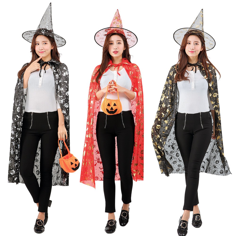 Bộ hóa trang phù thủy áo choàng và nón người lớn Halloween 2019