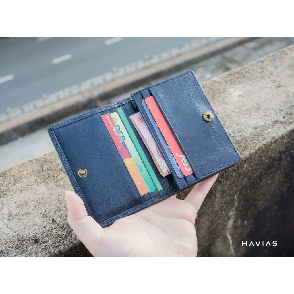 BIZ HAVIAS ví hộp mini da bò thật Nappa 100%