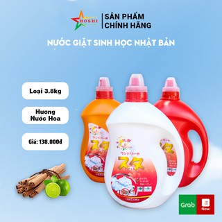 Nước giặt xả hương nước hoa 3.8L giặt sạch, lưu hương thơm lâu, nước giặt quần áo đậm đặc dành cho giặt tay và giặt máy
