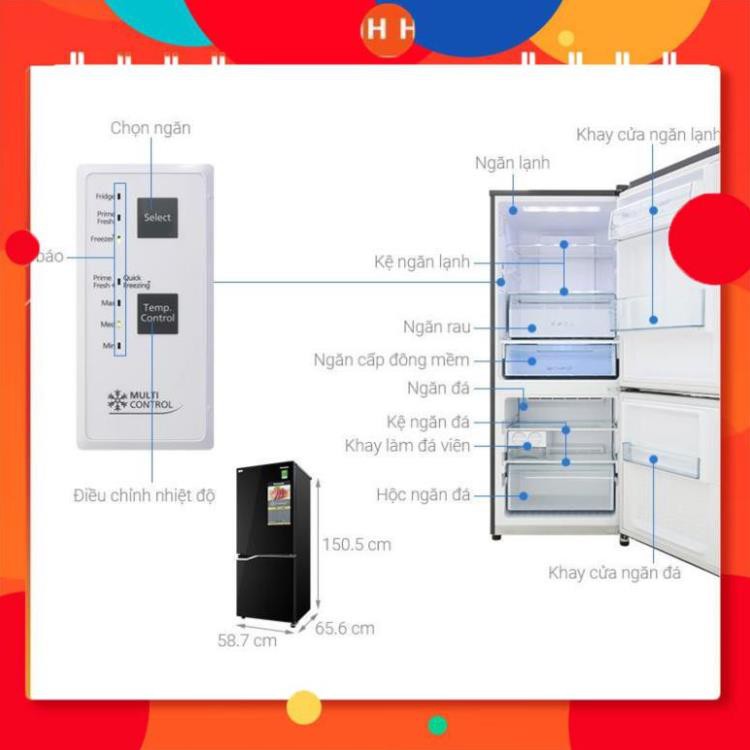 [ VẬN CHUYỂN MIỄN PHÍ KHU VỰC HÀ NỘI ] Tủ lạnh Panasonic 255L NR-BV280GKVN - Bmart247 24h