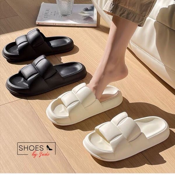 Dép bánh mì 3p quai ngang Chao êm hot trend 2 màu trắng đen SUDI LE015-ADG