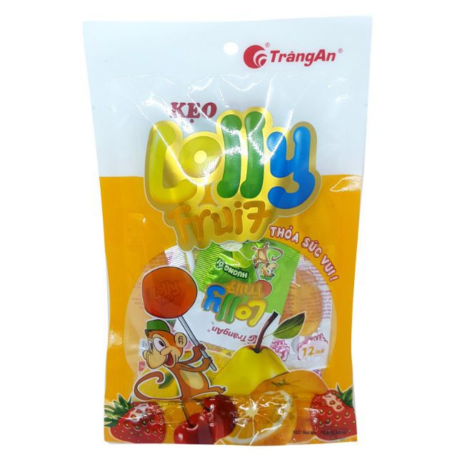 Kẹo Mút Lolly Fruit Tràng An Gói 72G/300G