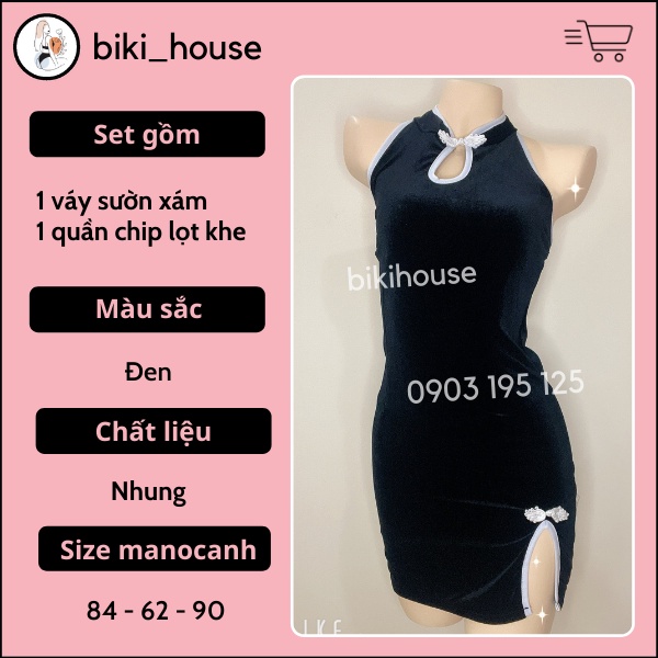 Cosplay sườn xám sexy váy ngủ cổ trang cô gái Trung Hoa xẻ tà nhung sang trọng BIKI HOUSE N785 - HCM - Giao Hỏa Tốc | WebRaoVat - webraovat.net.vn