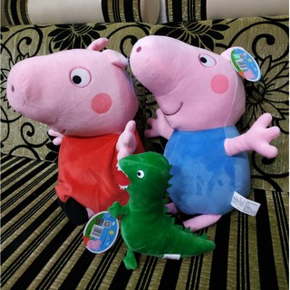 Bộ 2 con thú nhồi bông Peppa Geogre_Tặng Khủng long hoặc Teddy