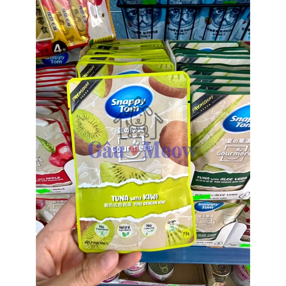 Pate Snappy Tom Cá Ngừ & Trái Cây cao cấp Cho Mèo 70g 8 vị giàu chất xơ nhiều topping giúp mèo ăn ngon miệng