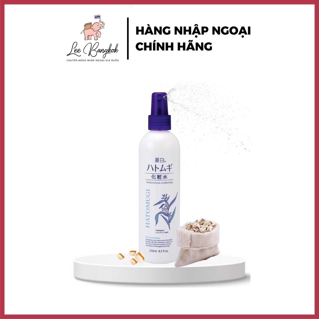 Xịt Khoáng Phun Sương Dưỡng Ẩm Và Làm Sáng Da Hatomugi Nhật Bản (250ml) - Xịt Khoáng Lành Tính, Cấp Ẩm Tức Thì Cho Da