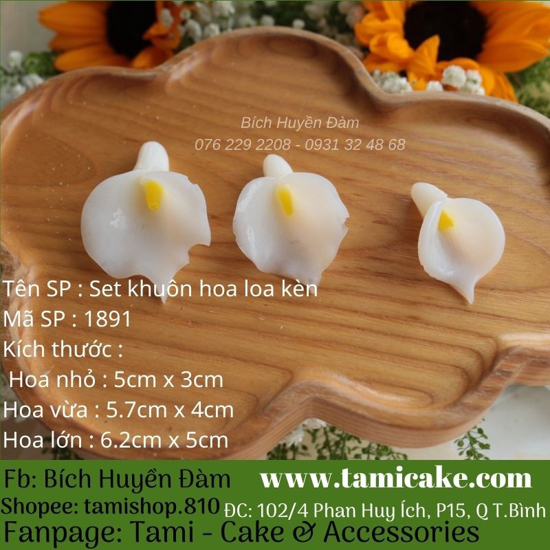 Set khuôn silicon hoa loa kèn 1891