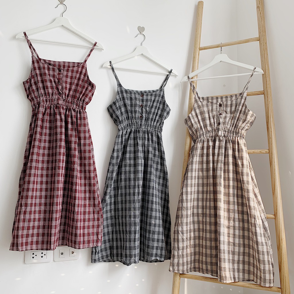 yếm kẻ ngực cúc gỗ YA93 1994closet