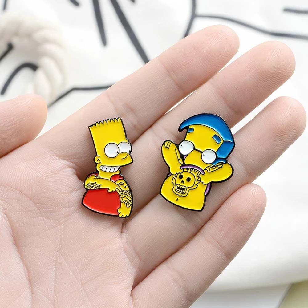 Ghim Cài Áo Kim Loại Hình Simpson Vui Nhộn
