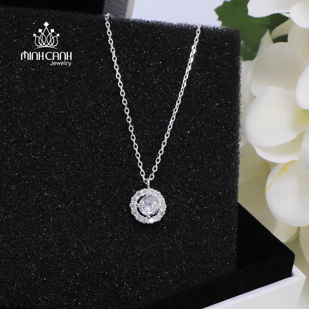 Vòng Đeo Cổ Bạc Đá Tròn Minh Canh Jewelry