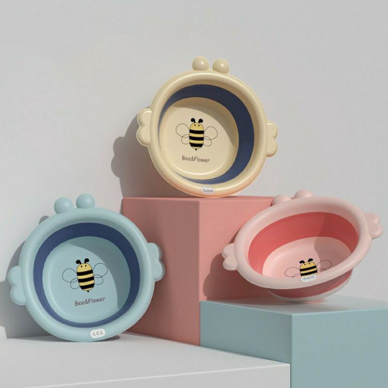 Chậu gấp gọn con ong#Chậu rửa mặt gấp gọn cho bé