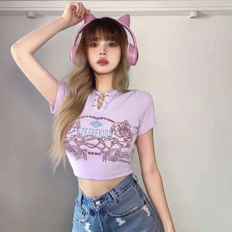 Áo croptop ôm body, Áo thun crotop