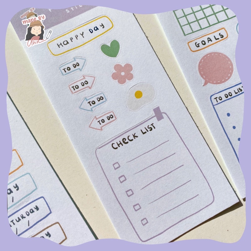 Set Sticker PLANNER lên kế hoạch cho sổ tay, Bullet Journal - MADE BY AHN thiết kế