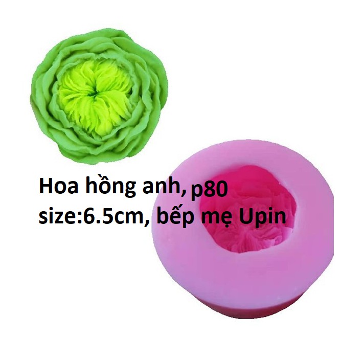 [KHUÔN 4D SALE] Khuôn silicon hoa hồng anh 6.5cm mã HHA65 hoa hồng leo