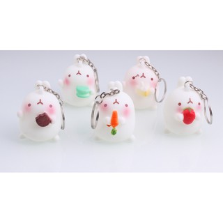 Móc Khóa Thỏ Con Ham Ăn - Khóa Trắng