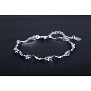 Lắc tay bạc đính pha lê