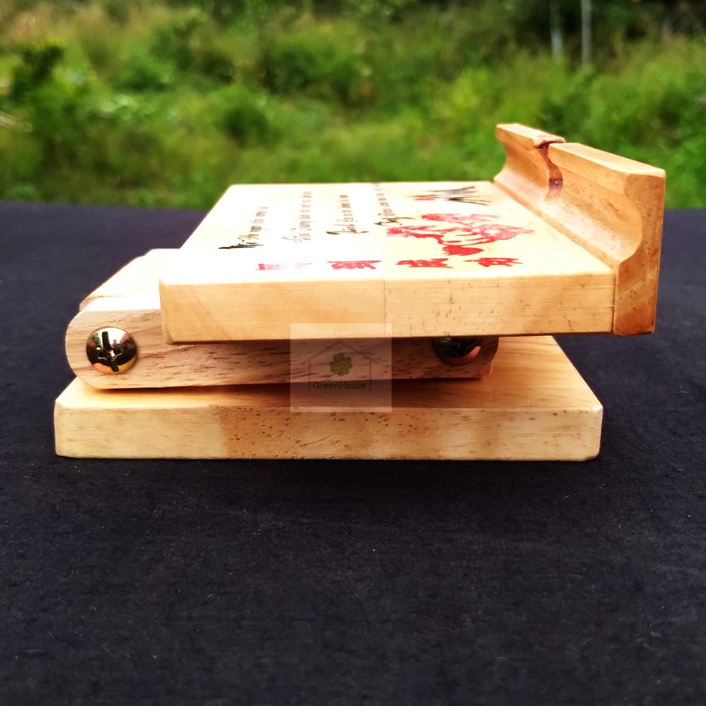 GIá đỡ điện thoại  - Ipad gỗ mặt trơn 12x10x14cm Greenhouse - Ngôi Nhà Xanh