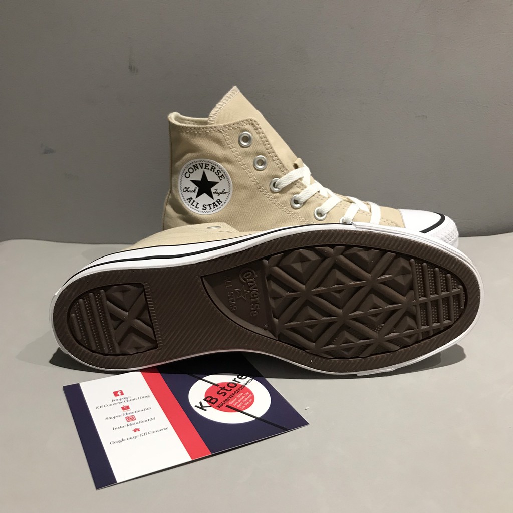 Giày Converse vàng kem cổ cao