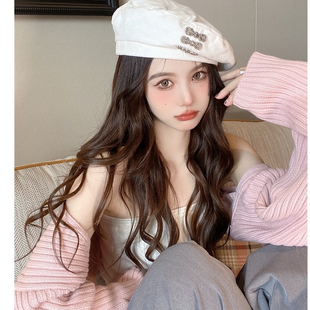 Áo khoác cardigan dệt kim dáng ôm màu trắng thời trang Hàn Quốc