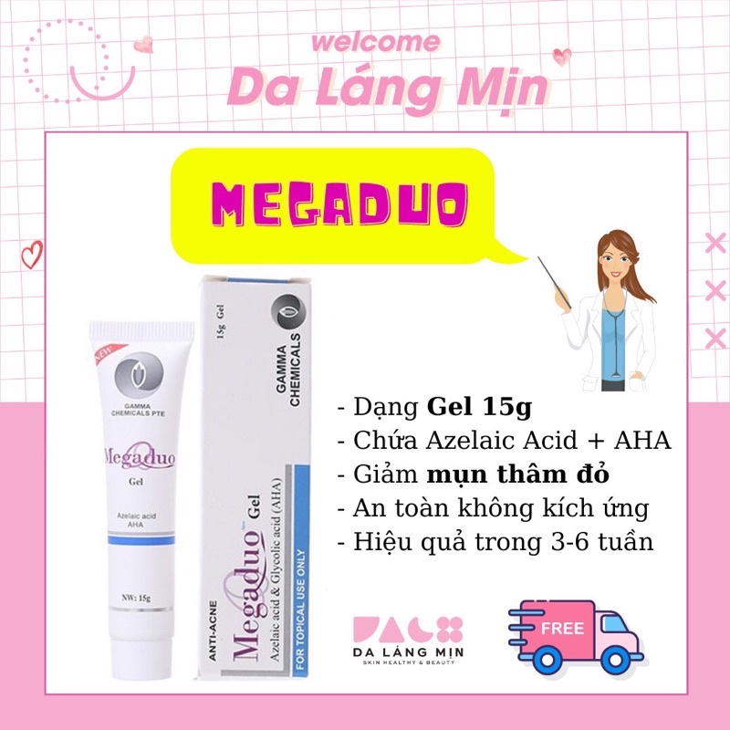 Gel Giảm Mụn Ẩn và Thâm Gamma Megaduo gel 15g - Da Láng Mịn
