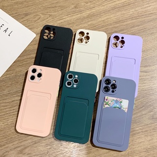 Ốp Lưng Silicon Lỏng Sang Trọng Cho Apple iPhone 15 14 13 12 Pro Max SE 2020 X XR XS Max 7 8 Plus Dây Đeo Thẻ Vỏ Bao Da