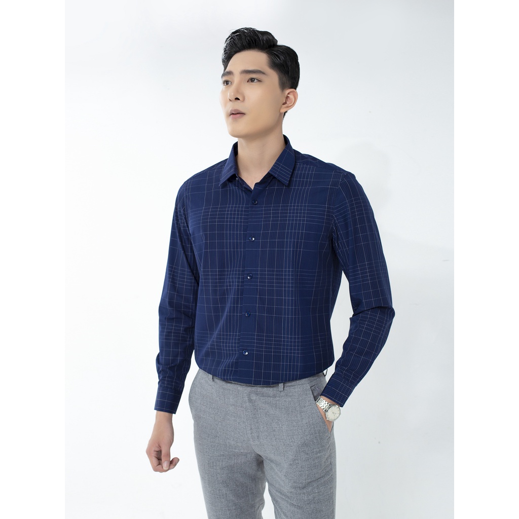 Áo Sơ Mi Nam Dài Tay ARISTINO ALS22001 Somi Công Sở Cao Cấp Màu Xanh Tím Than Kẻ Chất Sợi Sồi Mềm Mát Dáng Ôm Không Túi | BigBuy360 - bigbuy360.vn