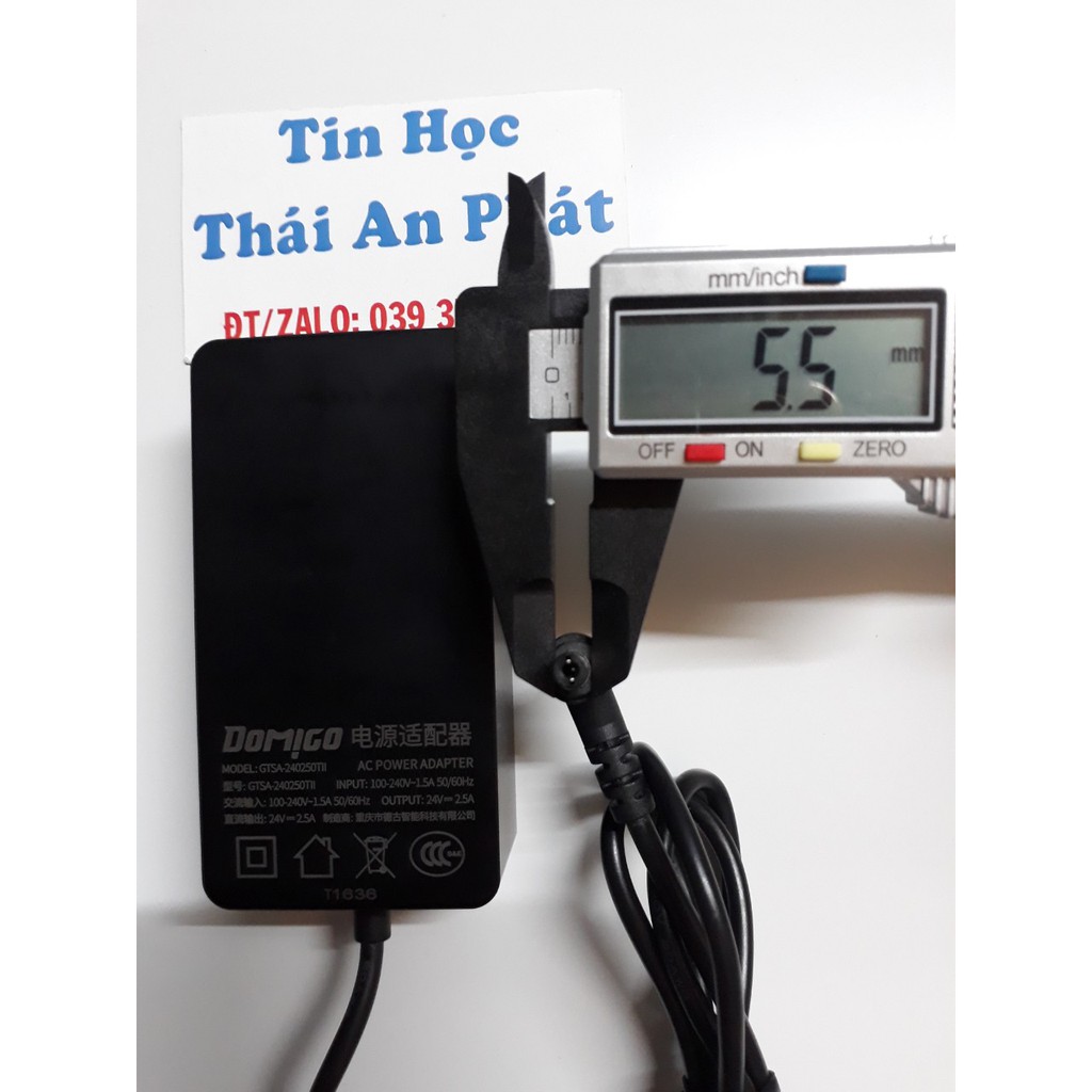 Adapter 24V-2.5A,hàng Zin chất lượng,dùng cho máy in Bill,máy tính tiền,máy in mã vạch,đầu lớn 5.5mm