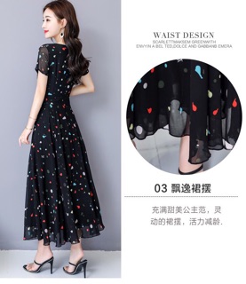 Đầm dự tiệc ĐẦM MAXI ĐEN CHẤM BI