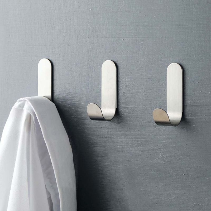 Set 8 Giá Đỡ Treo Đồ Dán Tường Bằng Thép Không Gỉ