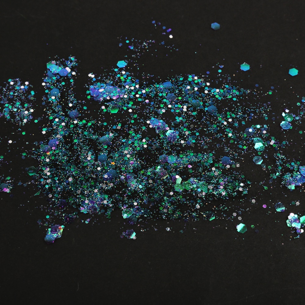 Hộp 19 Màu Kim Tuyến Lục Giác Trang Trí Móng Tay