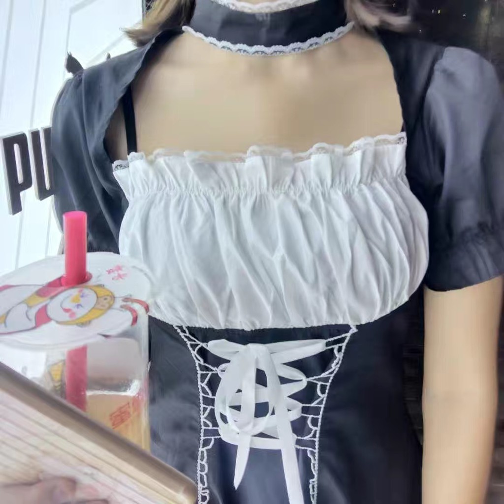 ♥️Đầm,Váy Loli Đen Thắt Nơ NgựcFzsize dưới 57kg chụp ảnh, sống ảo, prom