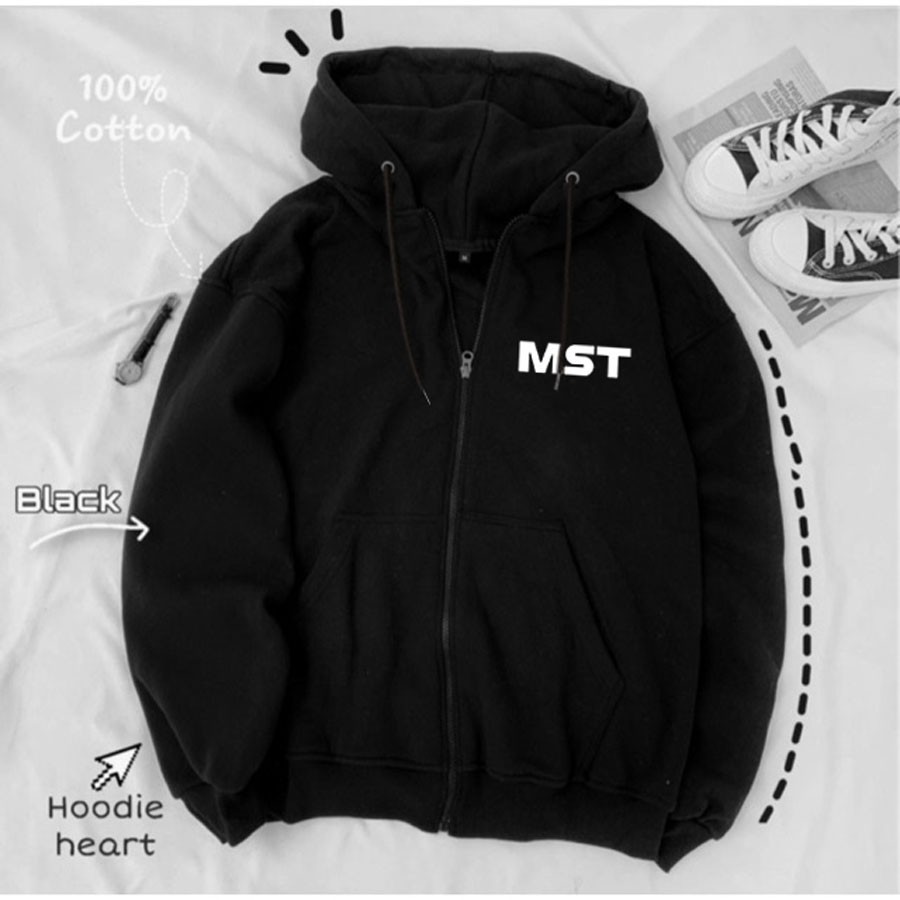 Áo khoác nỉ hoodie Missout chất nỉ bông dày ấm mềm mịn dáng rộng thoải mái