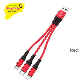 Cáp Sạc Ngắn 25cm 3 Đầu Hoco X47