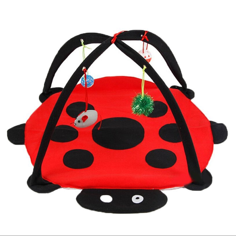 ♥FL*Pet Cat Bed Cat Play Tent Toys Cat Blanket House Pet Furniture With Ball♬