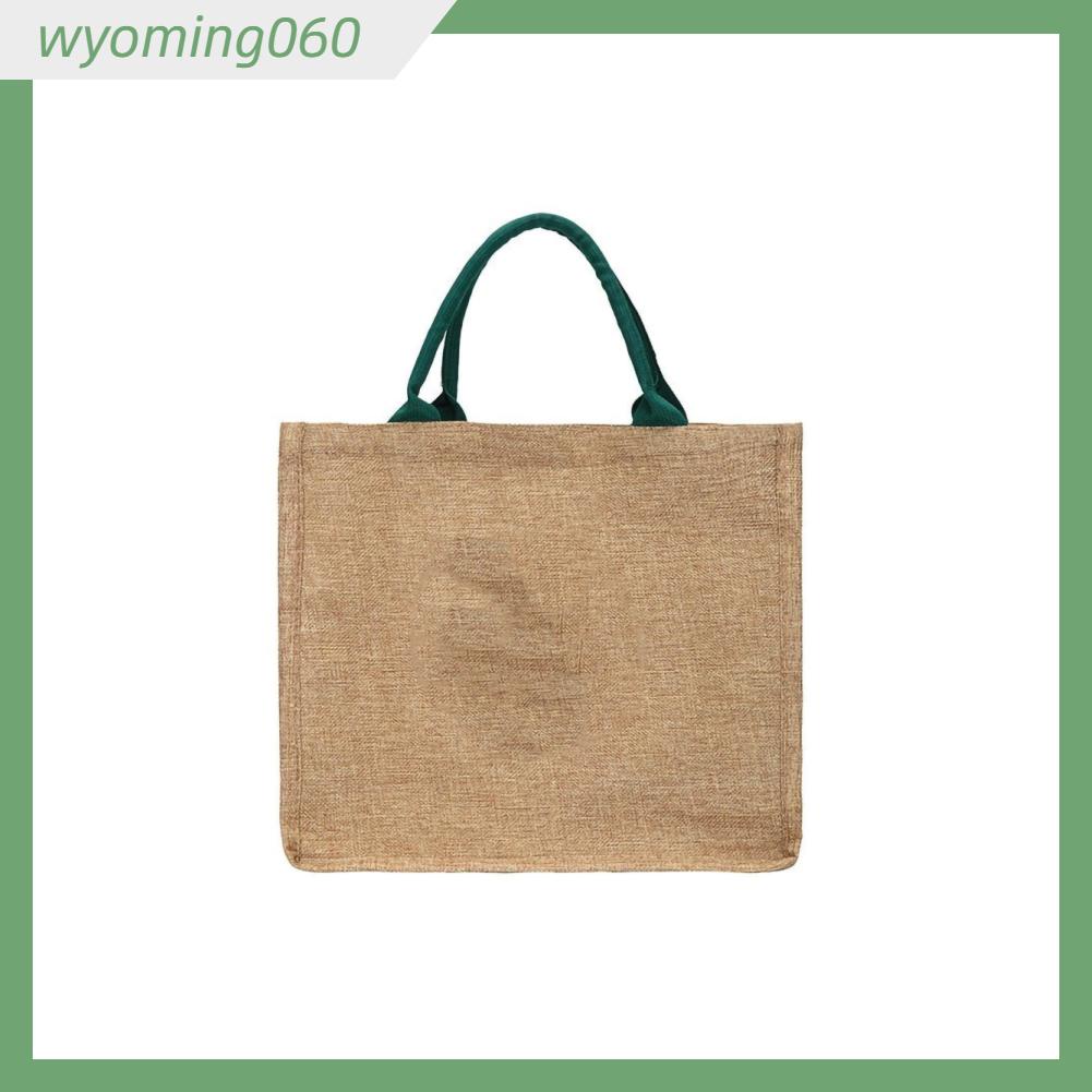 Túi Xách Đựng Hộp Cơm Trưa Vải Lanh Cầm Tay Sức Chứa Lớn Thoải Mái Cho Nữ Wyoming060