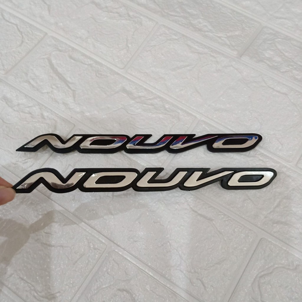 Tem chữ nổi NOUVO màu BẠC làm mới cho xe máy NOUVO 2 và 3