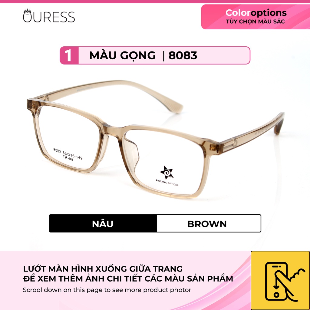 Gọng kính nhựa dẻo tr90 siêu nhẹ siêu bền hợp thời trang OURESS 8083