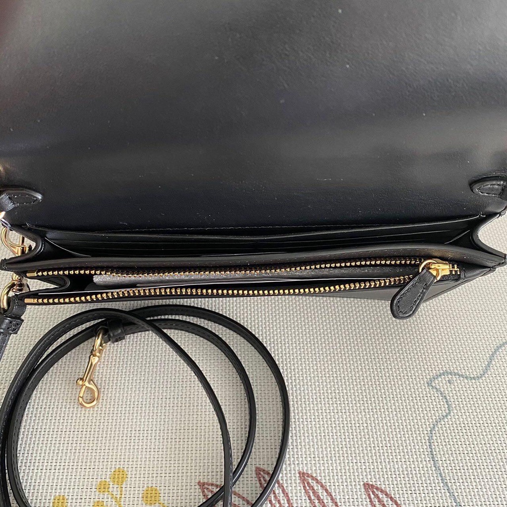 Túi đeo chéo nữ chính hãng Coach logo logo màu đậm vừa đeo chéo vừa làm cluch