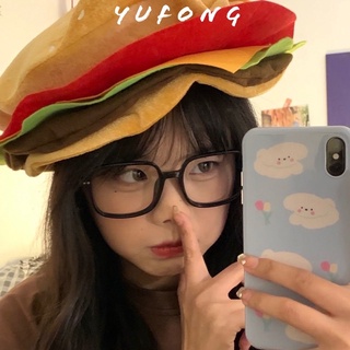 Mũ hamburger vui nhộn ngộ nghĩnh, nón beret bằng vải không dệt độc đáo làm đạo cụ chụp ảnh