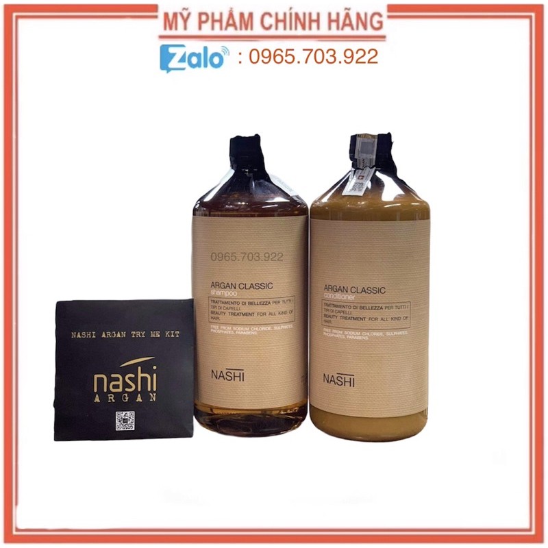 [ NASHI-CHÍNH HÃNG ] DẦU GỘI XẢ PHỤC HỒI CHO MỌI LOẠI TÓC NASHI ARGAN CLASSIC 1000ML