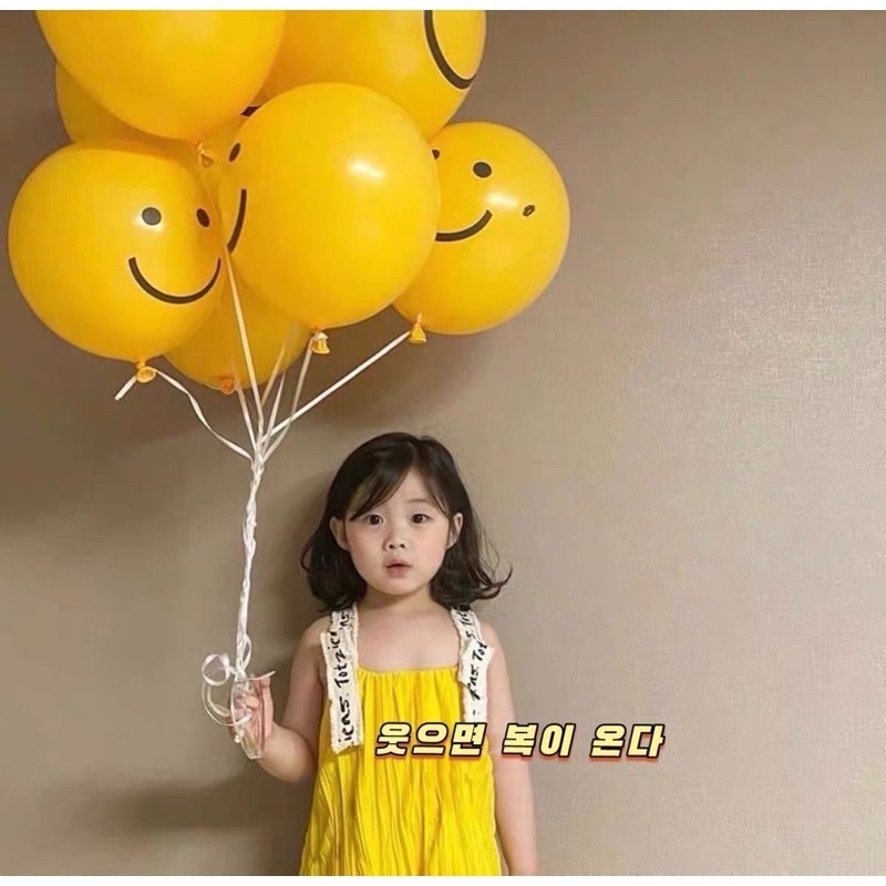 Set 10 bóng hình mặt cười vàng Phong Cách Hàn Quốc trang trí sinh nhật