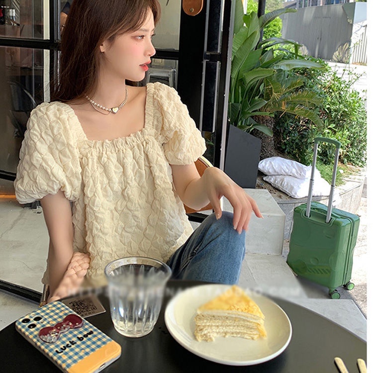 Áo Sơ Mi chiffon Tay Phồng Phong Cách Phương Tây Thời Trang Mùa Hè 2022 Mới Cho Nữ