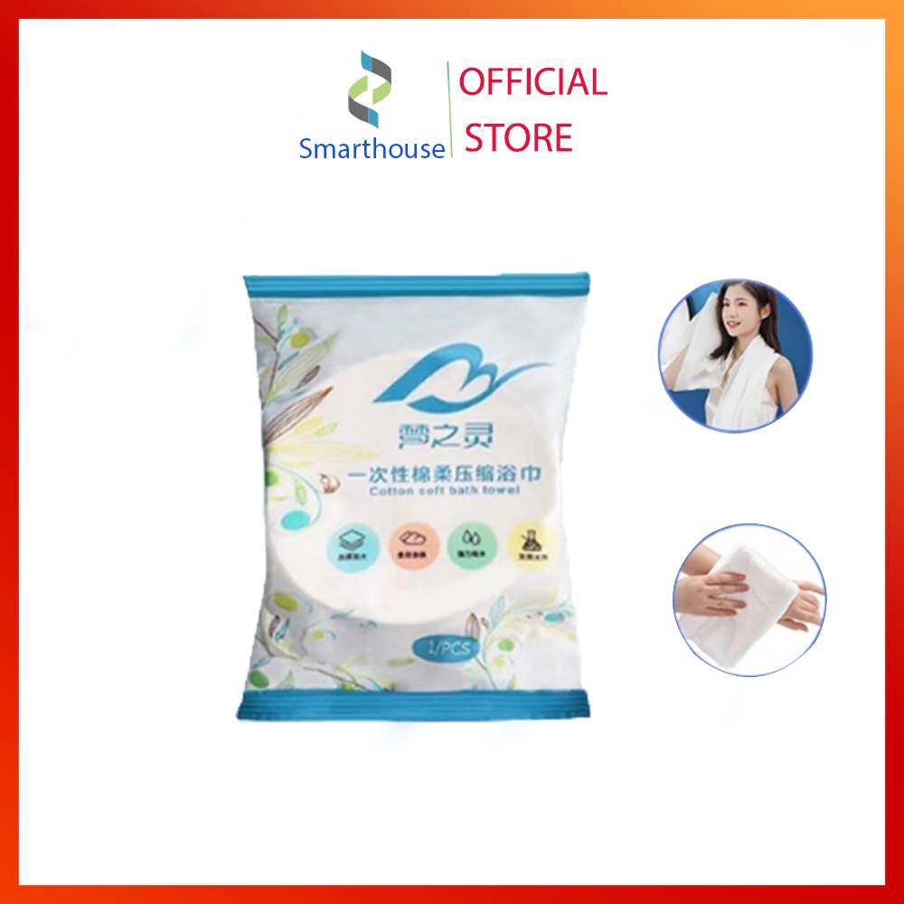 Khăn tắm viên nén du lịch (70x140cm) dùng một lần, Khăn tắm cotton tiện lợi