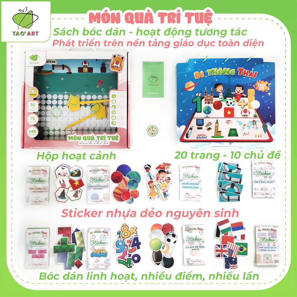 Đồ Chơi Thông Minh Cho Bé 3-5 Tuổi - Học Liệu Bóc Dán Montessori - Sách Bóc Dán Cho Bé Phát Triển Tư Duy Tại Taoart.edu.