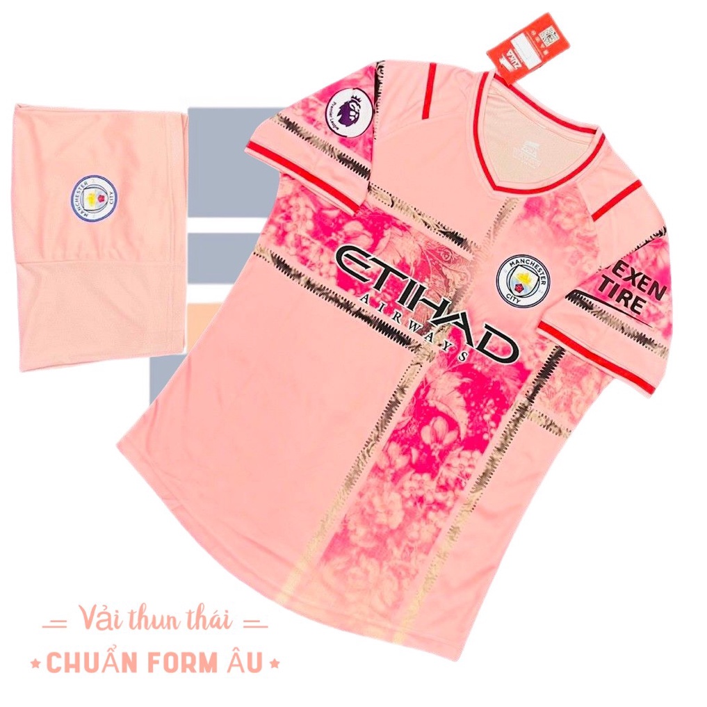 Bộ Quần Áo Bóng Đá Mancity Hồng Cam