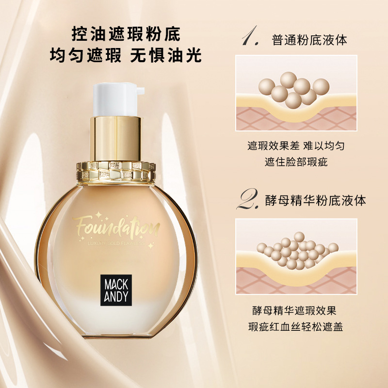 [Hàng mới về] Kem nền dạng lỏng che khuyết điểm dưỡng ẩm chống thấm nước trang điểm tự nhiên | BigBuy360 - bigbuy360.vn