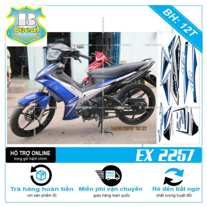 ( Quí khách vui lòng mang ra tiệm cho thợ dán ) Tem EX 2010 TRẮNG XANH GP 2257 [Bi Decal]