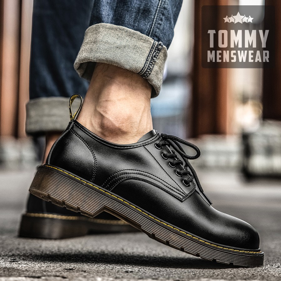 Giày Đốc Nam Da Bò Mềm Cổ Thấp Khâu Đế TOMMY Giày Da Nam Hàn Quốc Trẻ Trung GNK13